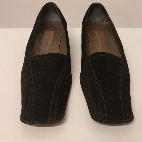 Moschoutis suede leather pumps used, size 38, black