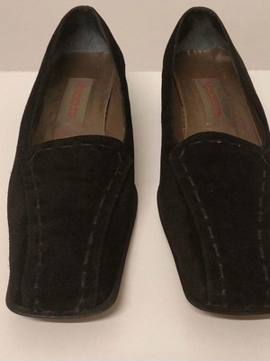 Moschoutis suede leather pumps used, size 38, black