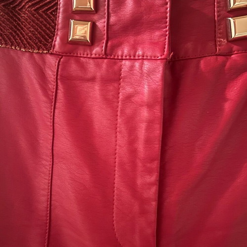 Lynne women's pants with leather look like new, red