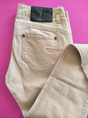 Sisley denim skinny beige jeans used, size 27 Y2K style