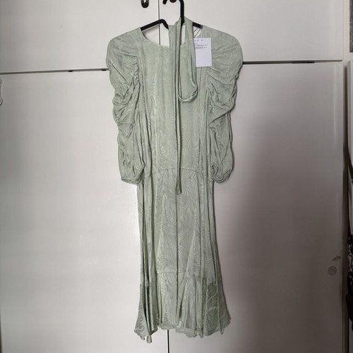 & Other Stories Jacquard Mini Dress New, Size 42, Pistachio Green