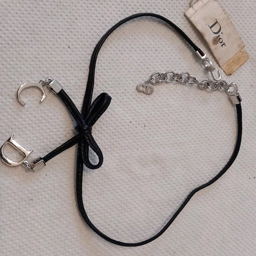 Christian Dior leather necklace new authentic