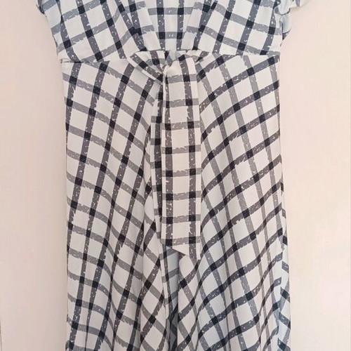 DKNY elegant midi dress, black and white, size M