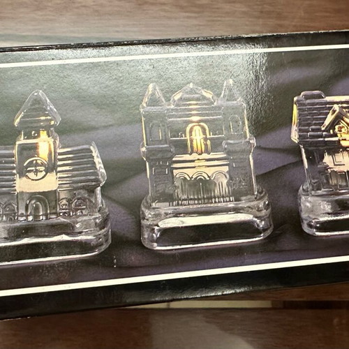 Glass candlesticks set of 3 new vintage style
