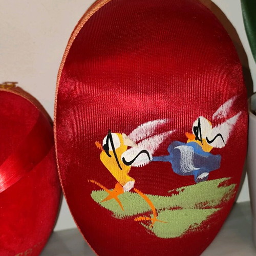 Easter fabric eggs used, Greek handmade hand-painted
