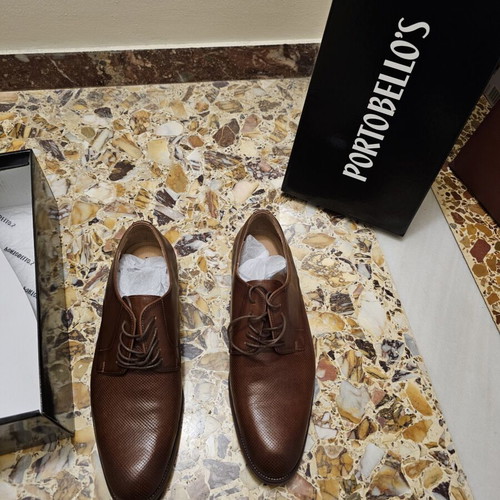 Leather shoes size 45, brown moccasins