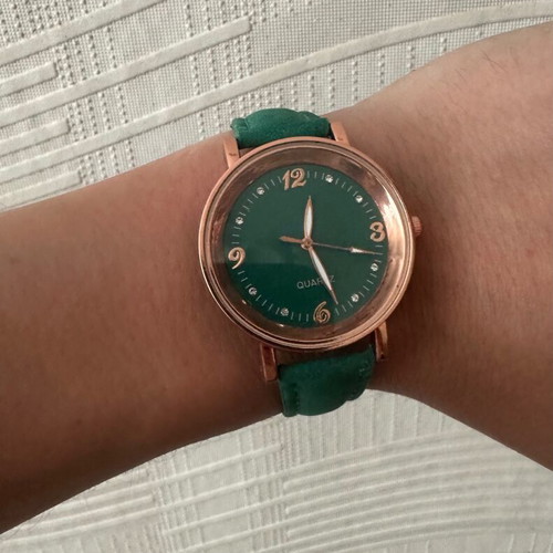 Women's watch new, green and gold