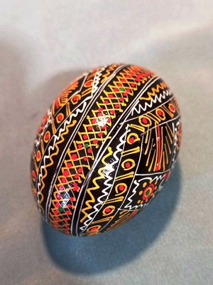 Handmade Wooden Pysanka Decorative Egg 6 cm