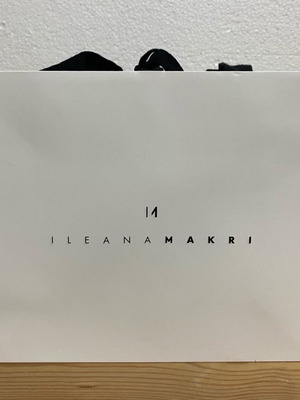 Σακούλα Ileana Makri καινούργια, ασπρόμαυρη με κορδέλα