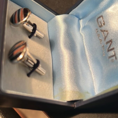 Cufflinks with Brown and Black Enamel used