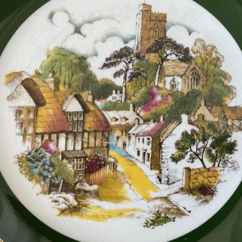 Ascot by Wood and Sons ironstone plate, 1950s antique wall decoration