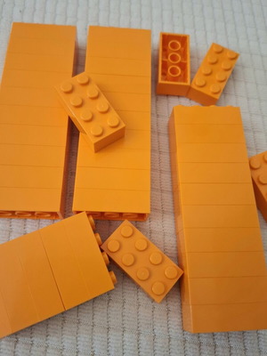 Lego τουβλάκια 2 x 4 πορτοκαλί πακέτο 40 σαν καινούργιο