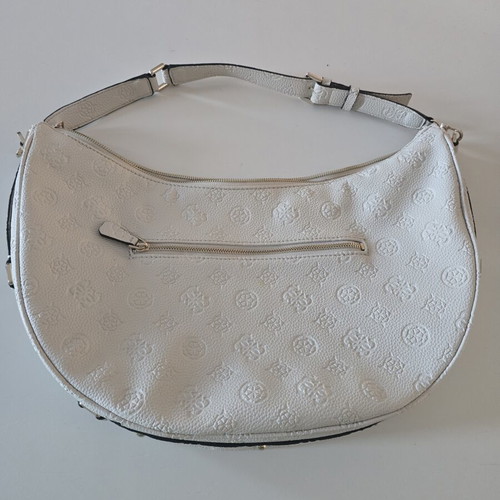 Guess shoulder bag half-moon shape like new, white