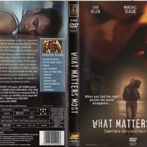 What Matters Most DVD used, drama with subtitles