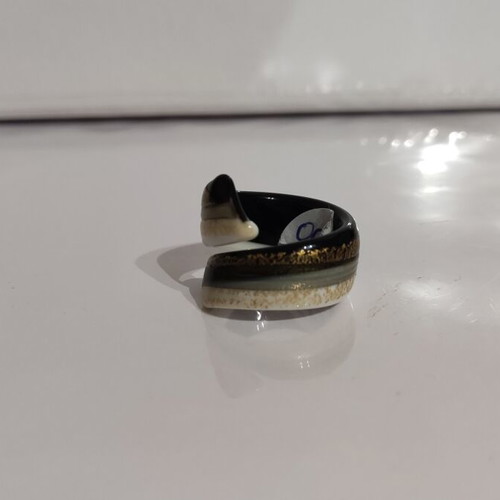 Murano Ring N.55 new, handmade glass with 24k gold leaf