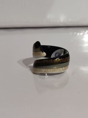 Murano Ring N.55 new, handmade glass with 24k gold leaf