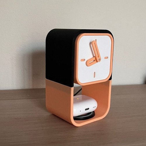 Clock Dock Station new, 3D printed organizer with clock and headphone stand