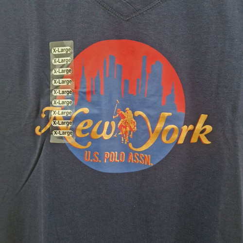 US POLO ASSN. women's short-sleeve T-shirt XL new, blue
