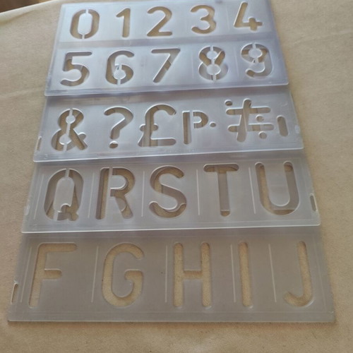 Protractor and stencil set, large and small