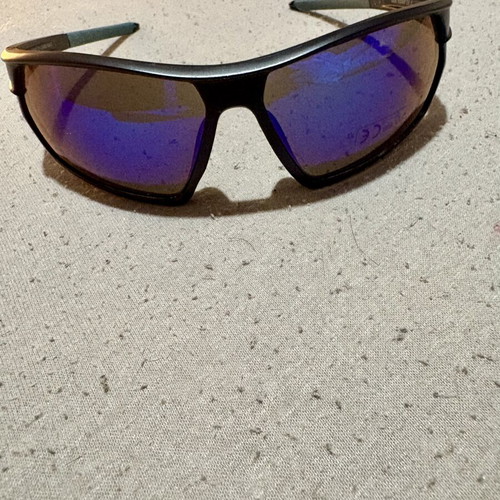 Decathlon sunglasses with case, black and blue