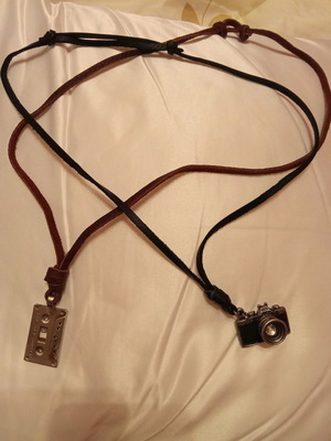 Unisex necklaces new with leather straps, set of 2