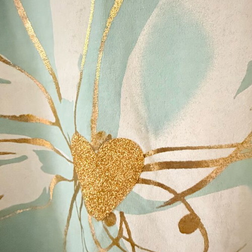 Mint blouse with golden details like new, one size