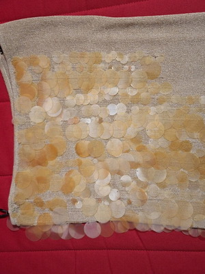 Strapless top with scales gold knit Mango like new size M