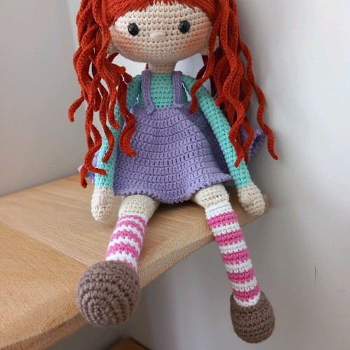 Amigurumi doll new, handmade cotton redhead