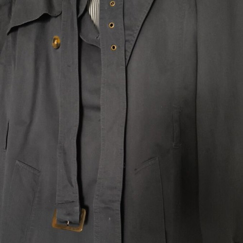 Trench coat blue cotton women's medium-large like new with belt