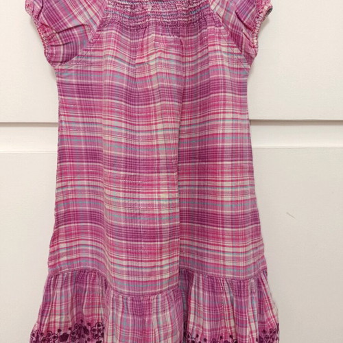 Purple checked dress used with embroidery size 104 cm for 4 years old