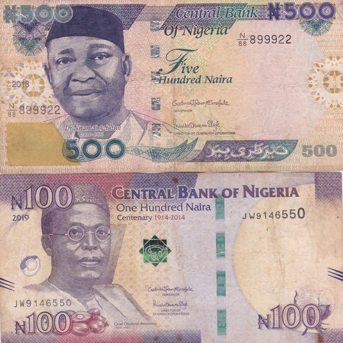 Nigerian banknotes used