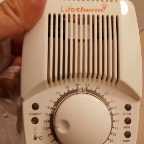 Lifetherm infrared heating panel used with thermostat