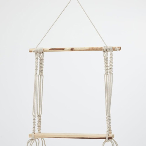 Boho macrame wall shelf, handmade