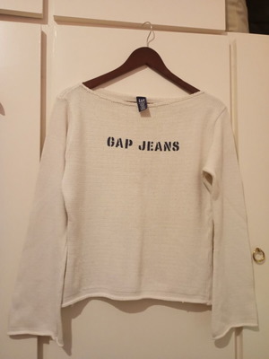 Βαμβακερή πλεκτή μπλούζα GAP off white σαν καινούργια