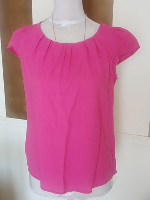 Zara elegant chic viscose blouse cap sleeves pink magenta, like new