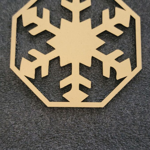 Set of 3 handmade MDF coasters with snowflake design