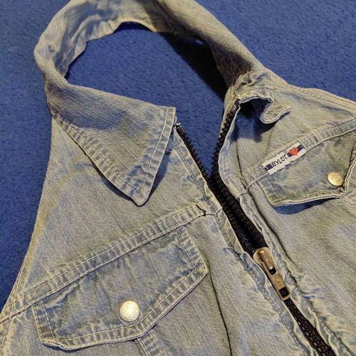Denim dress mini with zipper like new, blue