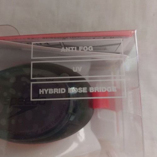 Speedo swimming goggles black with red details new