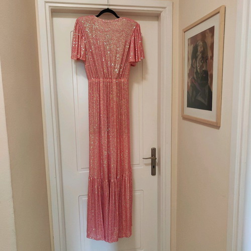 Nazezhda Luxury Sequin Maxi Dress new, pink, size S/M