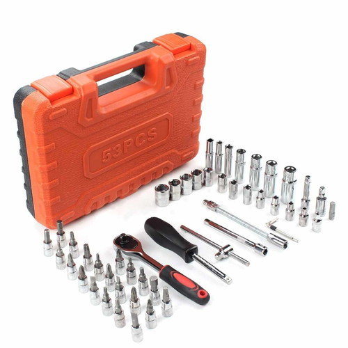 Ratchet set with 53 pieces sockets in case new