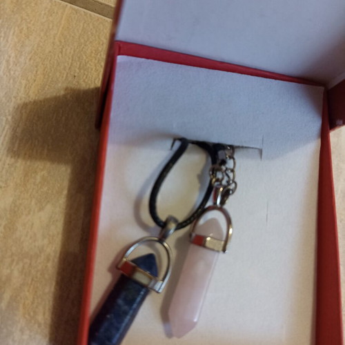 Abysse precious stone necklaces for man and woman, blue and pink