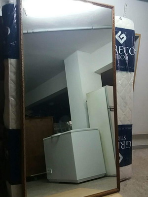 Καθρέπτης ξύλινος μεταχειρισμένος με περιτεχνη διακόσμηση 110x210 εκ.