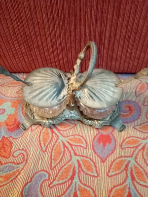 Vintage silver-plated sugar set with two spoons