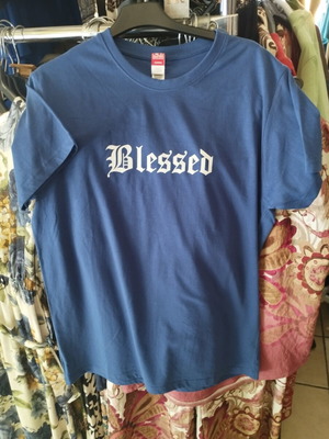 Men's Blessed Blue Short-Sleeve T-Shirt 100% Cotton New