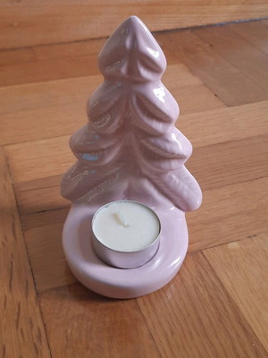 Christmas decoration pink like new with candle holder