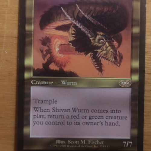 Shivan Wurm Magic the Gathering card used, Torment