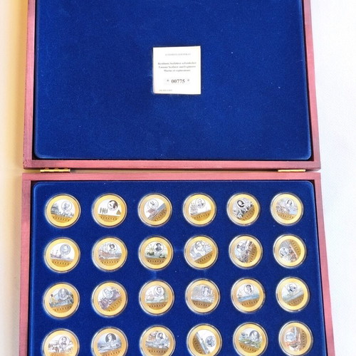 Coin collection new, set of 18 in wooden case with certificate