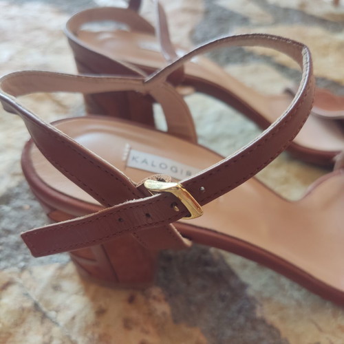 Kalogirou leather sandals like new, size 42.5, brown