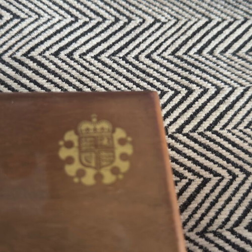 Wooden Royal Mint box used for 4 gold coins