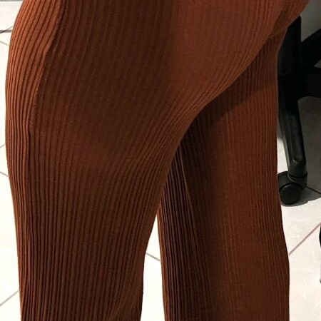 Brown ribbed pants Bershka like new, size S